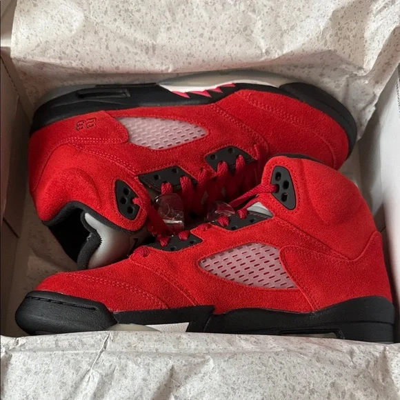 Jordan Kids Sneakers in Bold Red and Black - Picture 1 of 8